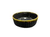 Gold Trim Ceramic Oval Bowl, Round